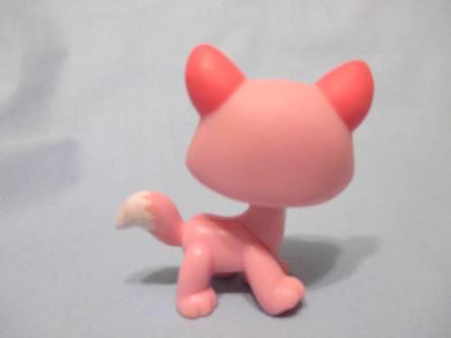 LIKE NEW Littlest Pet Shop RARE Standing Shorthair  Cat 1313 Pink Walking Purple Eyes LPS Authentic Nov30npoHG
