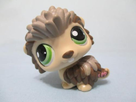 LIKE NEW LITTLEST PET SHOP HEDGEHOG BROWN GREY GREEN EYES 1321 PORCUPINE Authentic DEC08J