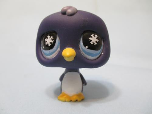 Littlest Pet Shop Penguin Bird Purple Snowflakes with Blue Eyes 686 Authentic Lps  JUN2J