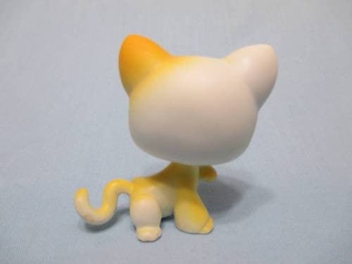 Littlest Pet Shop Shorthair Cat Paw Up Cream White and Yellow 73 ...