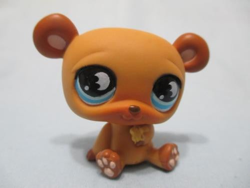 LIKE NEW Littlest Pet Shop Bear Panda Brown 814 Authentic Lps Nov30npoHG