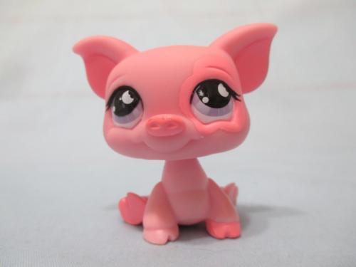 LIKE NEW Littlest Pet Shop 926 Pink Pig Piglet W Moon Eyes Authentic Dec8n