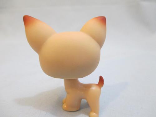 LIKE NEW Littlest Pet Shop Chihuahua 1 Tan Brown With Purple Eyes Puppy Dog Authentic Lps DEC08J