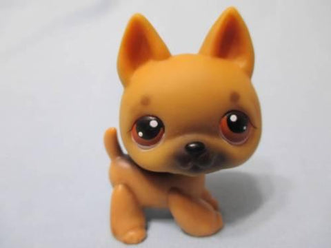 LIKE NEW Littlest Pet Shop Dog German Shepherd Brown with Brown Eyes 61 Authentic Lps DEC15J