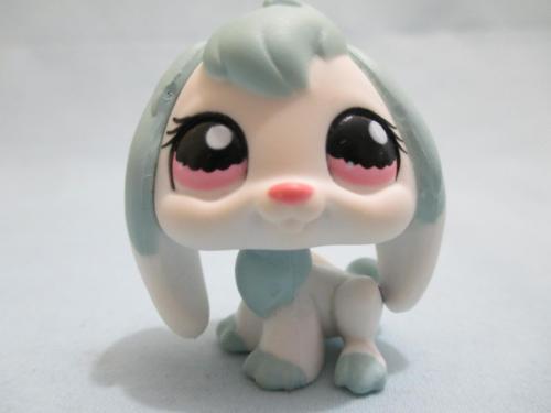 Littlest Pet Shop 1144 White & Light Blue Lop Eared Bunny Rabbit Authentic SEE VIDEO Feb23ni