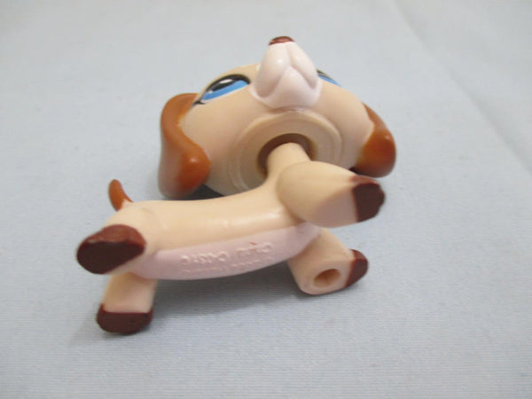 Littlest Pet Shop Dog Dachshund Puppy Rare Tan Cream Flower 1491 Authentic Lps Dec10n