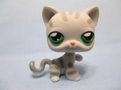 LIKE NEW LITTLEST PET SHOP SHORTHAIR CAT KITTY GREY STRIPES Paw Up 32 Authentic Dec05ni