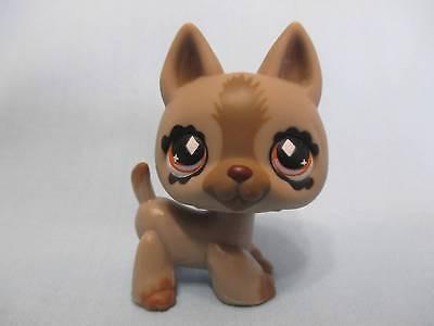 LIKE NEW LITTLEST PET SHOP 491 GREY BROWN GERMAN SHEPHERD PUPPY DOG Authentic FEB20J