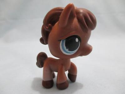 LIKE NEW Littlest Pet Shop Horse Brown Blue 337 Authentic Lps Dec06npo29