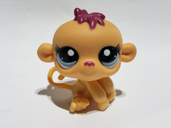Littlest Pet Shop RARE Orange Monkey 2173 w/ Fuchsia Hair Tuft and Blue Eyes Authentic AIK JAN10J