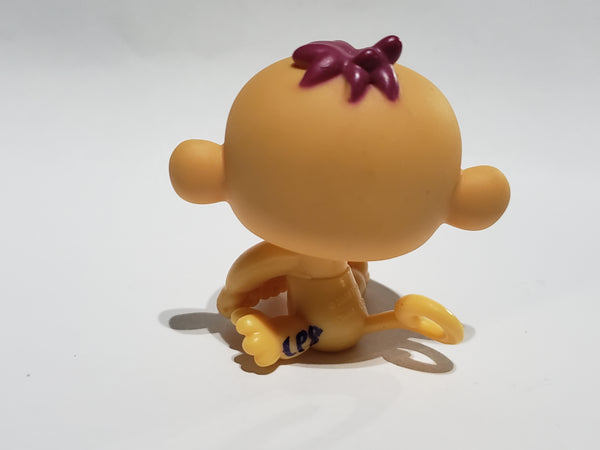 Littlest Pet Shop RARE Orange Monkey 2173 w/ Fuchsia Hair Tuft and Blue Eyes Authentic AIK JAN10J