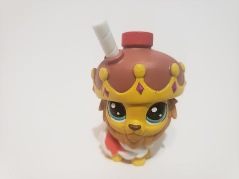 Littlest Pet Shop Rare Royal Lion Thirsty Pets 4-152 King Cola Lion with Accessory Authentic LPS AIK Mar20J