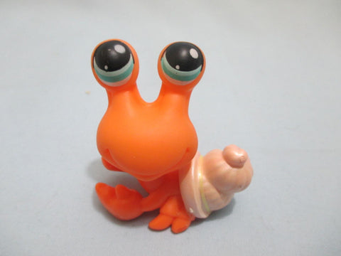 Littlest Pet Shop Hermit Crab Orange With Cream Shell Eyes 188 Authentic Lps Dec1n