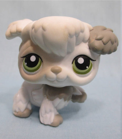 LIKE NEW Littlest Pet Shop 203 White Poodle Puppies Dog  Lps Authentic Mar04ni