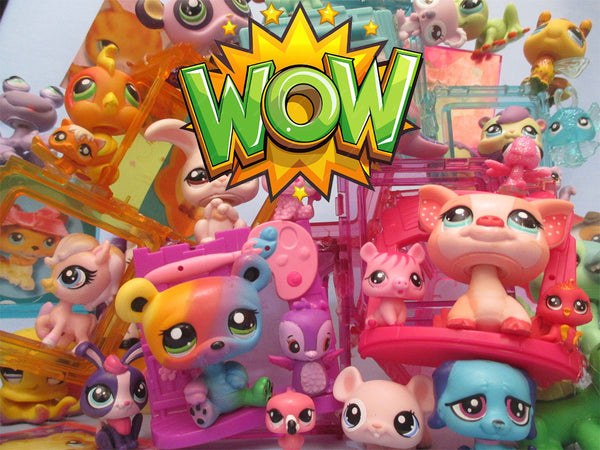 Littlest Pet Shop Lot 7 Pcs Surprise Random Figures w Babies Authentic Lps