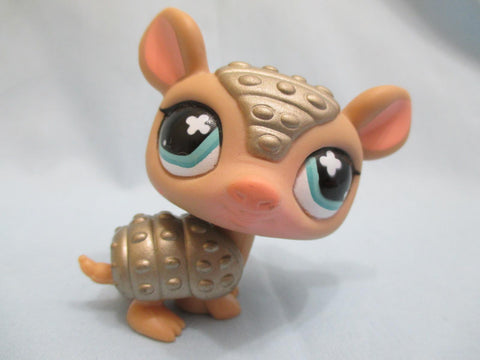 Littlest Pet Shop Armadillo Tan Silver with Green Eyes 638 Authentic Lps MAY13J