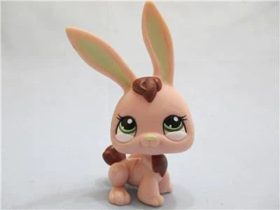 LIKE NEW Littlest Pet Shop Bunny Rabbit Long Ears 1019 Pink Green Brown LPS Jan30ni