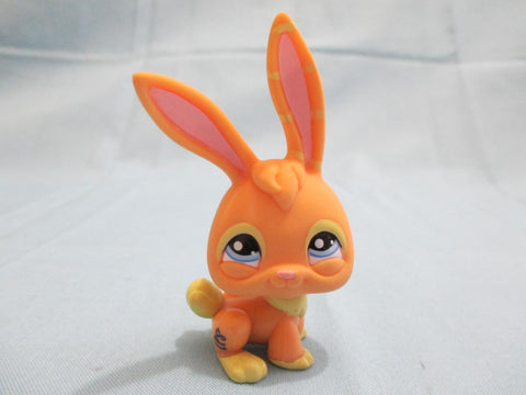 LIKE NEW Littlest Pet Shop 1565 Orange Yellow Bunny Rabbit Long Ears Authentic Lps DEC15J