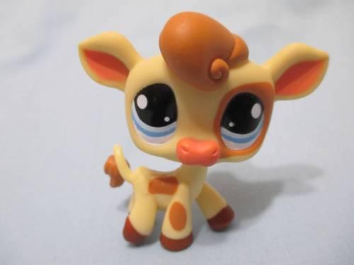 Littlest Pet Shop 970 Yellow And Brown Spotted Cow Calf Authentic Lps Feb21ni