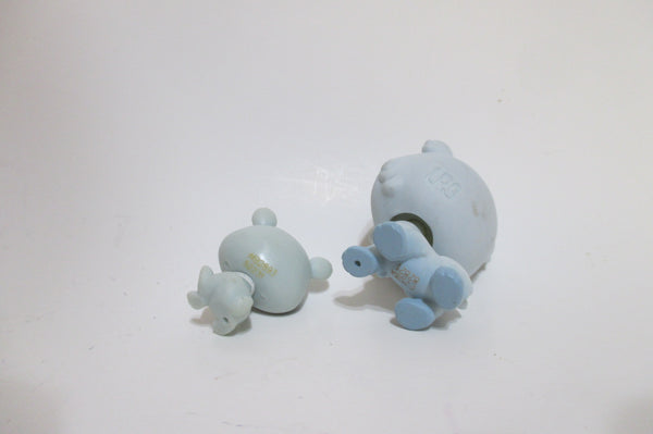 Littlest Pet Shop Lot Polar Bear Mommy Baby Bluec Set Lps Authentic FEB15J