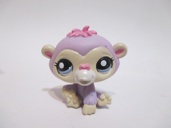 Littlest Pet Shop 2209 Lavender Cream Chimpanzee Monkey Authentic AIK Blemished As Shown NOV19J