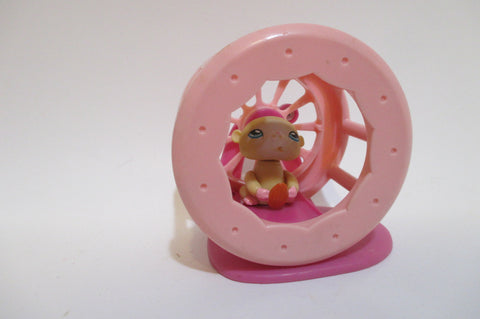 Littlest Pet Shop Random Mouse Hamster with Hamster Wheel Accessory Set Authentic LPS Dec16ni