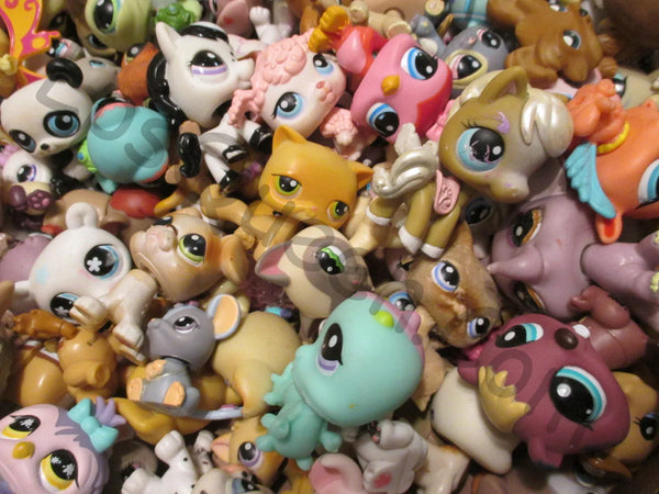 Littlest Pet Shop Lot 12 Random Blemished Damaged LPS Pets Figures Authentic SEE VIDEO