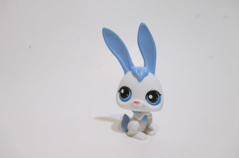 LIKE NEWLittlest Pet Shop Gen 7 G7 Blue White Rabbit Bunny 8 w/ Card Accessory Authentic LPS Feb9ni