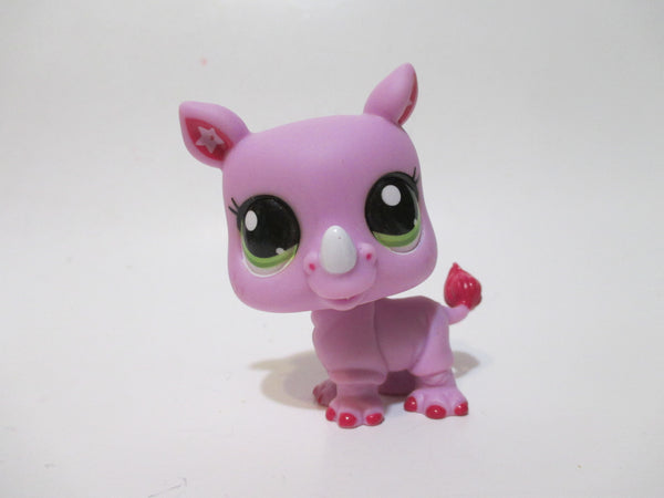 LIKE NEW Littlest Pet Shop G7 Rare Purple Rhino Green Eyes 37 Authentic Dec03n