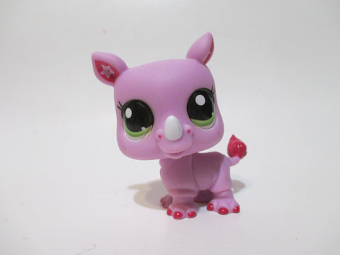 LIKE NEW Littlest Pet Shop G7 Rare Purple Rhino Green Eyes 37 Authentic Dec03n