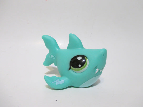 LIKE NEW Littlest Pet Shop Gen 7 G7 14 Turquoise Lightning Shark Fish Authentic Lps Nov27ni