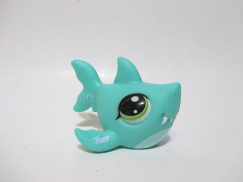 LIKE NEW Littlest Pet Shop Gen 7 G7 14 Turquoise Lightning Shark Fish Authentic Lps Nov27ni