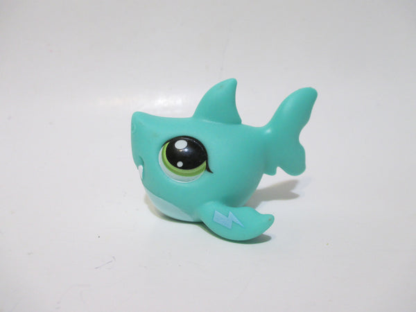 LIKE NEW Littlest Pet Shop Gen 7 G7 14 Turquoise Lightning Shark Fish Authentic Lps Nov27ni