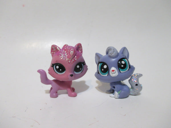 Littlest Pet Shop Lot 2 Mini Baby Glitter Sparkle Cat Viola Twinkledust & Ziza Glitterton Pets Authentic Lps SEE VIDEO Nov2npo93