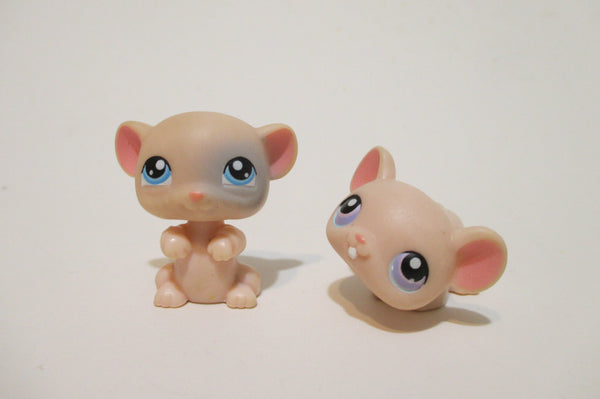 LIKE NEW Littlest Pet Shop Lot of 2 Pink Purple Eyes Mouse 102 103 Set Authentic Feb12nn