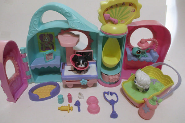 Littlest Pet Shop Purple Get Better Center Vet Clinic Hospital House Playset Complete SEE VIDEO DEC01J