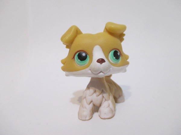 Littlest Pet Shop Rare HTF Golden Yellow & White Collie 272  Puppy Dog 100% Authentic DEC01J