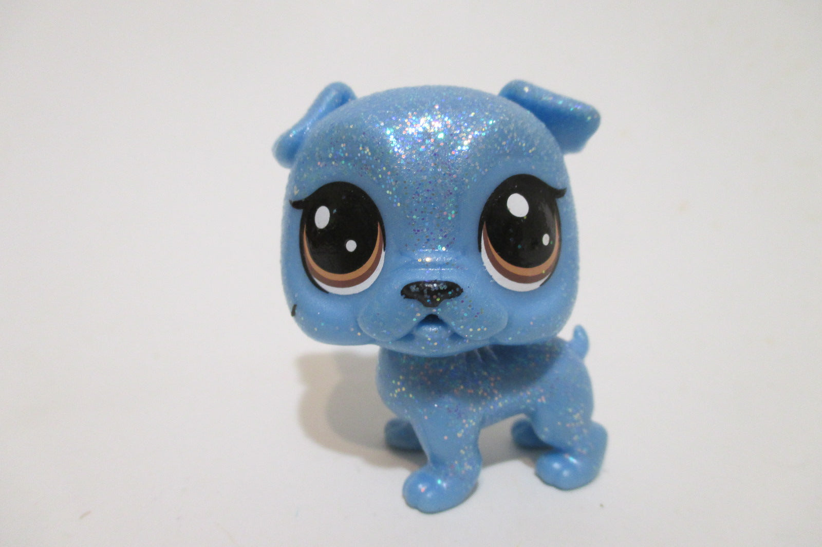 LIKE NEW Littlest Pet Shop Glitz Bulldogger 2-S4 Blue Glitter Bulldog ...