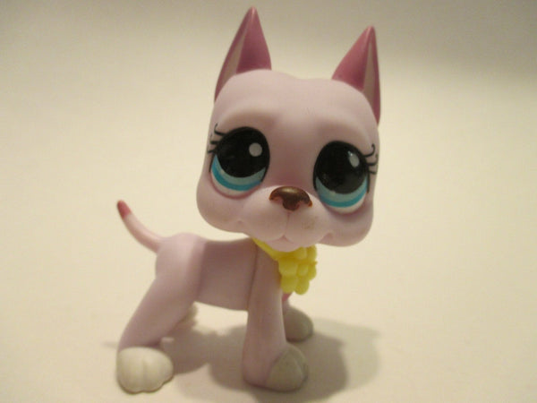 LIKE NEW Littlest Pet Shop Dog Great Dane 1022 with Original Collar Accessory Lps Authentic Dec05ni