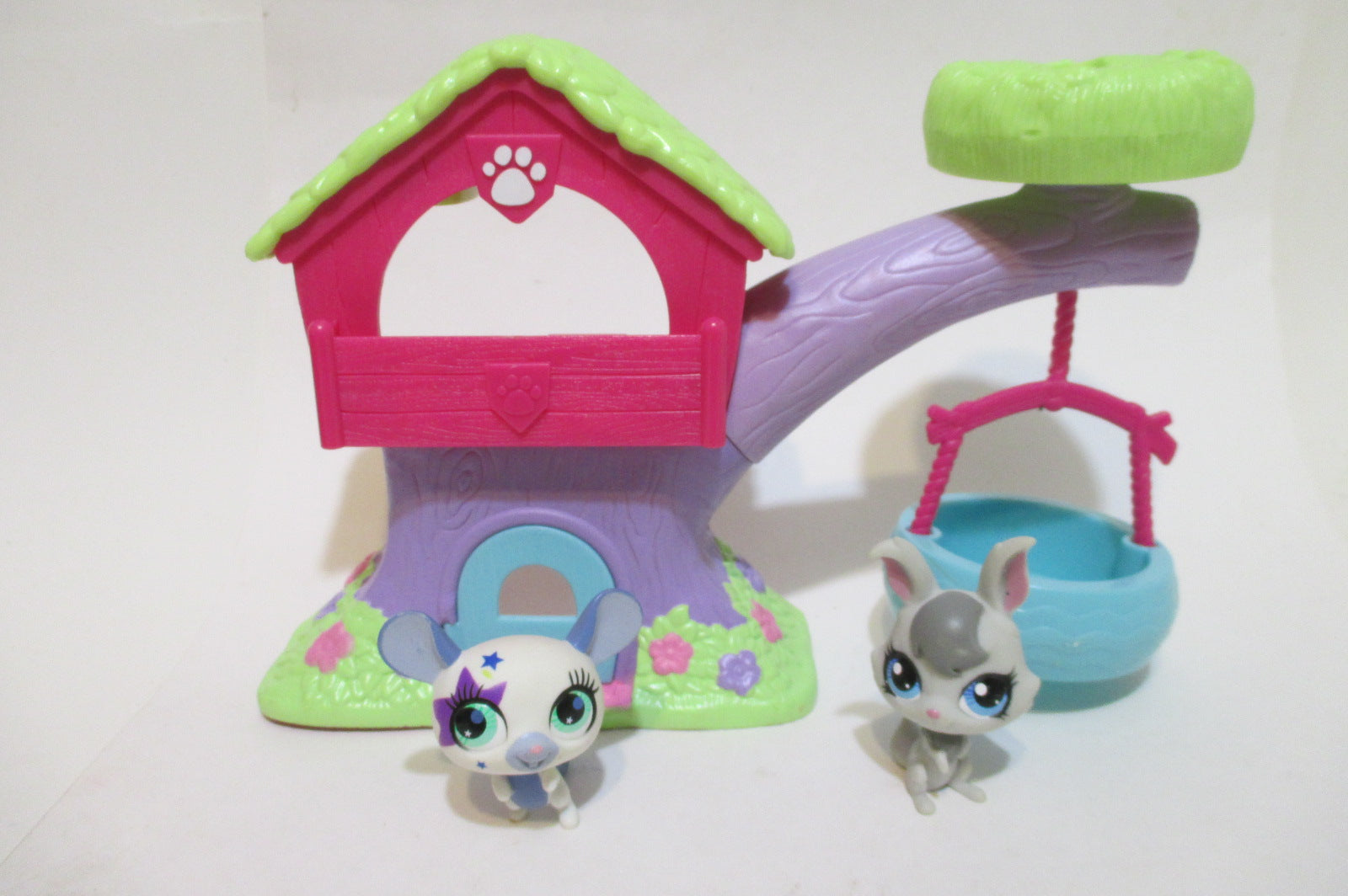Littlest Pet Shop Treehouse Playset with 2 Mouse Bunny Pets Authentic