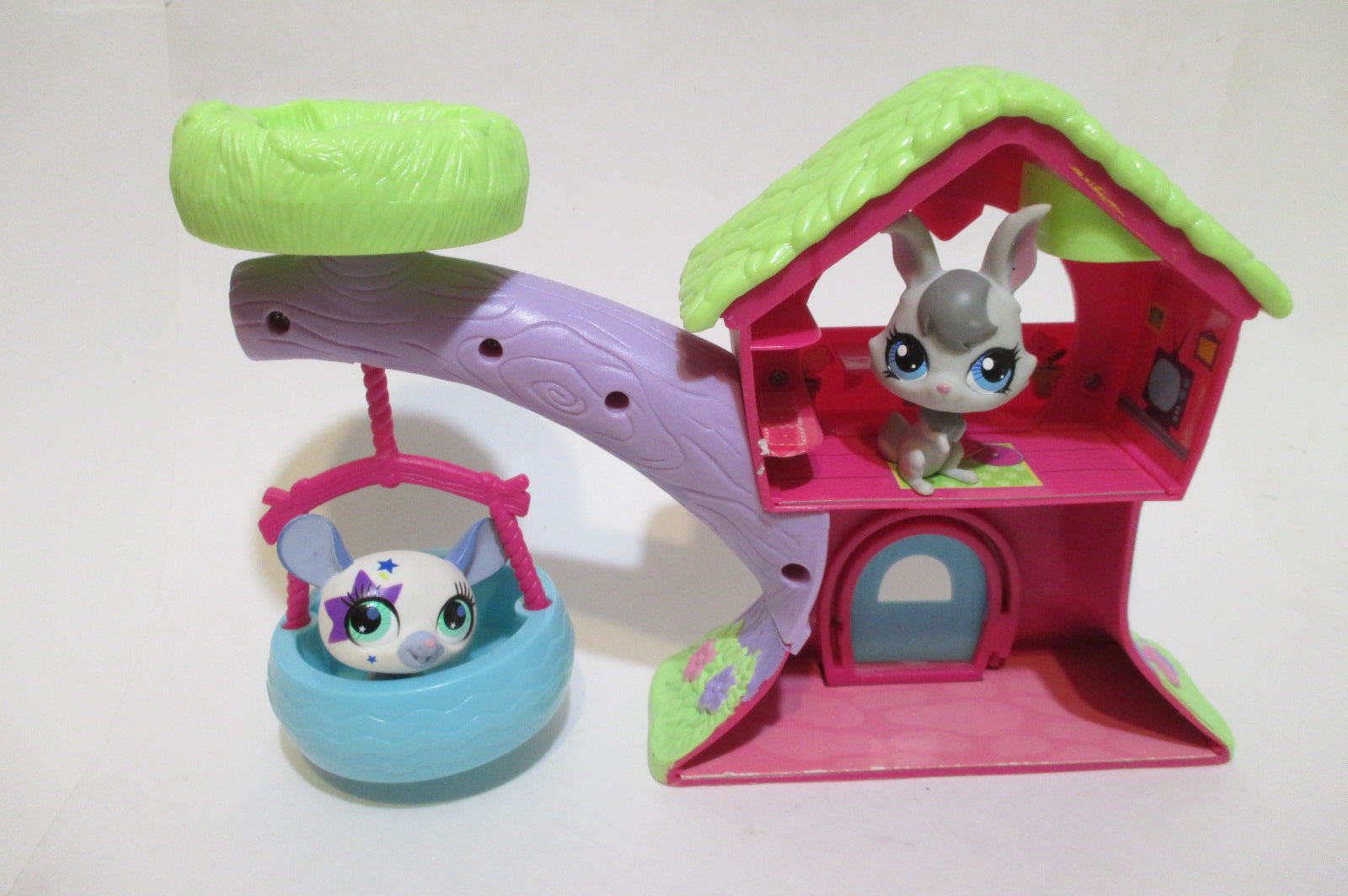 Littlest Pet Shop Treehouse Playset with 2 Mouse Bunny Pets Authentic