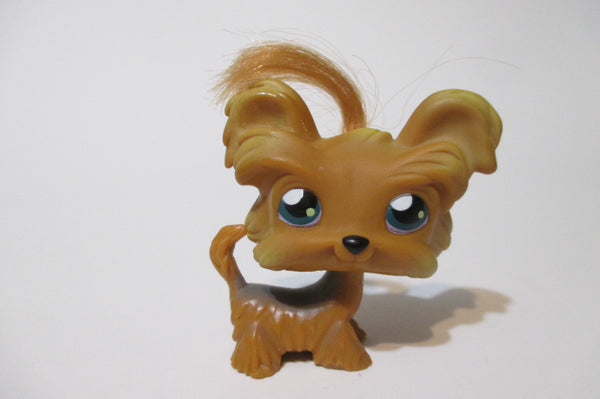 Littlest Pet Shop Brown Dog Shih Tzu Yorkie 6 With Dark Brown Hair Authentic LPS Dec30ni