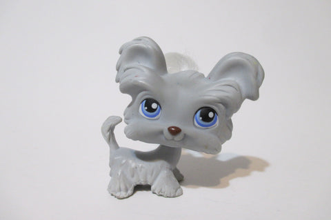 Littlest Pet Shop Gray Yorkie 227 Dog Puppy Yorkshire Authentic Mar16ni