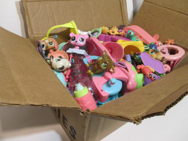 GIVEAWAY Littlest Pet Shop Lot 5 LBS Box Full of Toys LPS Figures, Houses, Accessories, and Parts SOLD AS IS JAN04J