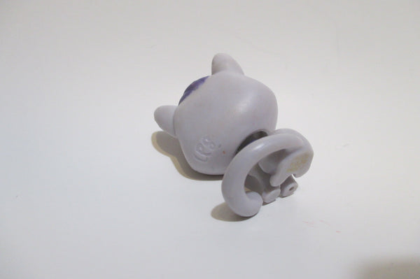 LIKE NEW  Littlest Pet Shop 2-76 Dane Catso Grey Purple Cat Blue Eyes Authentic LPS Nov3ni