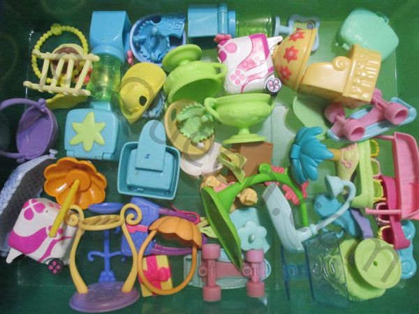 Littlest Pet Shop Lot 5 Random Pcs Green Blue Purple  LPS Accessories Authentic