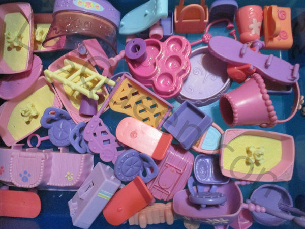 Littlest Pet Shop Lot 5 Random Pcs Green Blue Purple  LPS Accessories Authentic