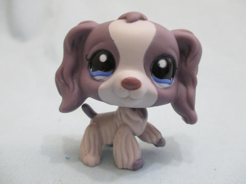 Littlest Pet Shop LPS 1209 Purple Cocker Spaniel Puppy Dog with Blue Eyes Authentic LPS Dec30ni