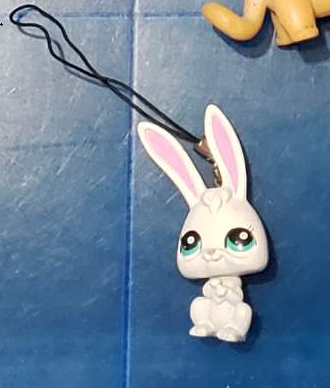 Littlest Pet Shop Whte Bunny Rabbit Dangler Keychain Authentic Oct18ni NN