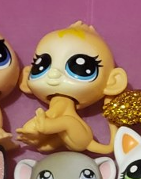 LIKE NEW Littlest Pet Shop Bamboo No # Monkey Lucky Pets Fortune Crew Authentic LPS Dec03n